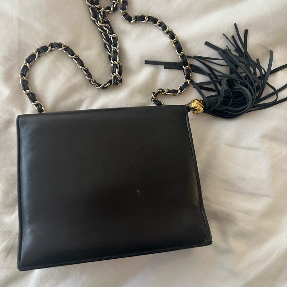 Chanel Black Crossbody Bag with Chain and Tassel - Picture 9 of 14